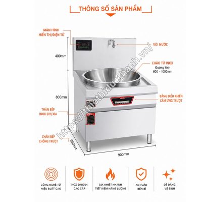 bếp từ công nghiệp đơn xào trực tiếp